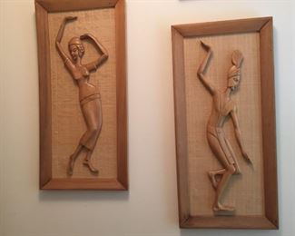 Carved wooden images.