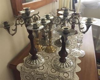 Assorted candlestick holders.