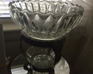 Glass bowl on stand presented to William L. Nicholson.