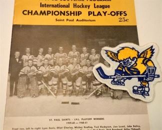 61-62 Hockey Tournament Program and Mascot Badge