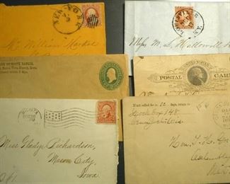 Old correspondence with interesting stamps