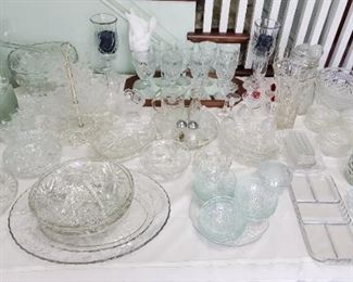Beautiful glassware groupings and individual pieces.  