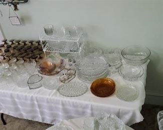 Individual antique glassware and crystal pieces.