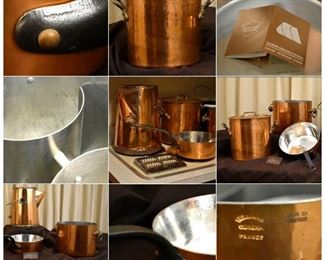 copper cookware collage