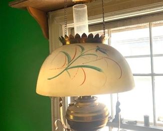 hanging kerosene lamp