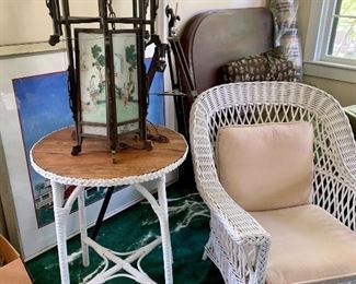 Vintage white wicker furniture 