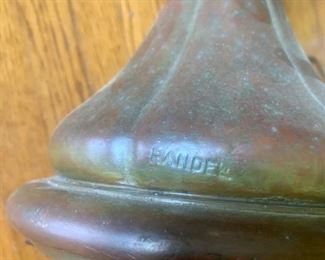 antique bronze lamp stamped “Handel”