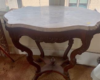 antique marble top Victorian side table