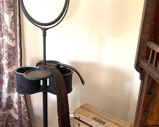 antique cast-iron shaving stand with mirror 