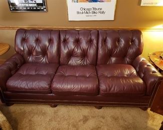 Hancock & Moore leather sofa w/ nailhead detail