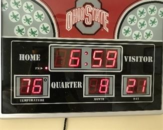 OSU scoreboard clock, calendar and thermometer