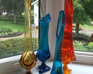 Swung  glass - colored vases