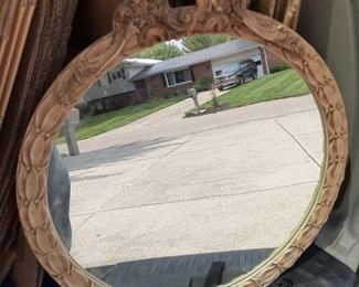 Round vintage mirror
