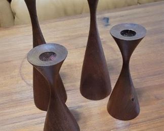 MCM wooden candle holders