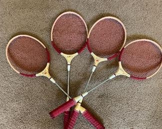 Four vintage Steelite badminton racquets 