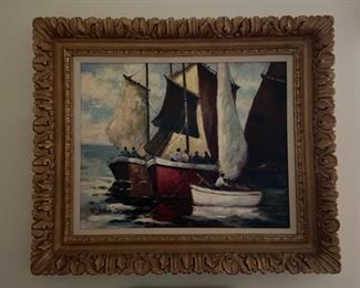 Oil Sailboat Painting