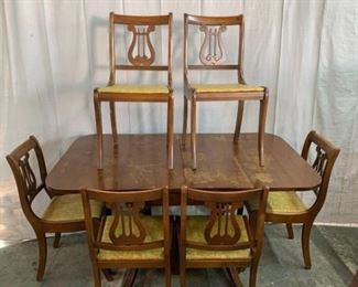 Vtg Duncan Phyfe Table Chairs