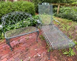 Wrought Iron Lounge Chair Loveseat
