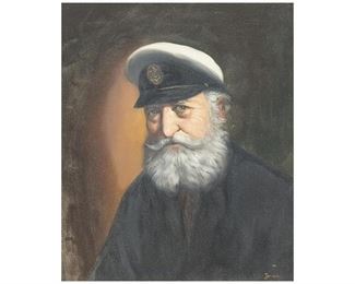 Sailor Portrait, oil on canvas, framed, 29"h x 24"w