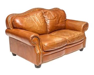 Vintage Leather Love Seat