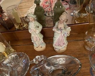 Occupied Japan Colonial Man & Lady Figurines