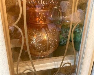 Carnival glass pitcher