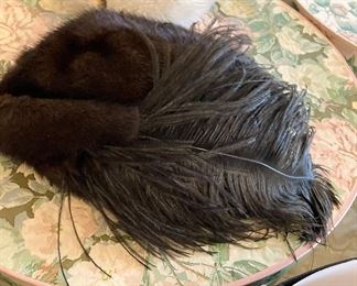 Fur with oyster feather