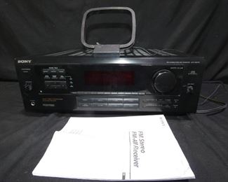 Sony AM/FM Stereo SDR-DE705, stereo receiver, including manual, antenna, and cables