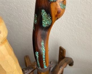 turquoise inlaid cane