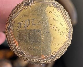 "Presented to F.P. Longstreet by E. Lazarus Esq. "            
 Jan. 1, 1873