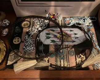 Native American items                                                          
Beaded, horsehair, woven, pottery   