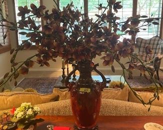 Flambé elephant vase