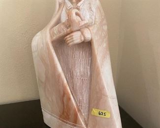 Native American carved stone sculpture                    
 Mother & Child, signed Al.K.M '85