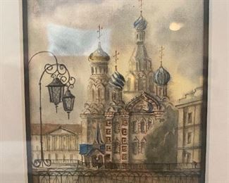 Russian Church, Watercolor