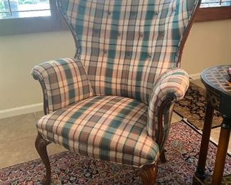 Country French wide-wing Fireside chair