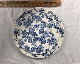 Pair of Blue and White Florette Plates Alfred Meakin