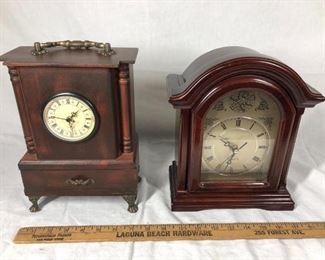 Pair of Vintage Shelf Sitting Mantle Clocks