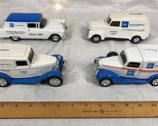 Set of 4 Mail Boxes Etc Die Cast Cars Coin Banks