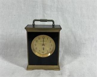 Vintage Howard Miller Small Brass Table Shelf Clock