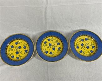 Yellow and Blue Floral Soup Bowls Furio Home
