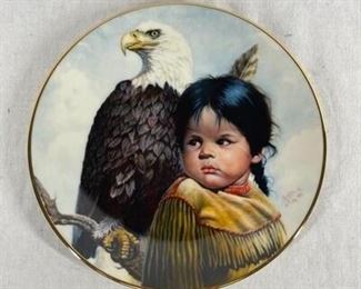 Brave Free Native American Collector Plate