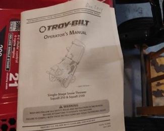 Troy- bilt snothrower
