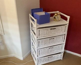 VINTAGE WICKER ACCCENT CABINET