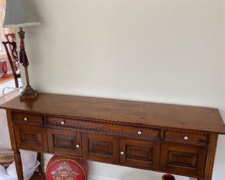 Knotty Pine Entry Way or Credenza with Drawers/Storage