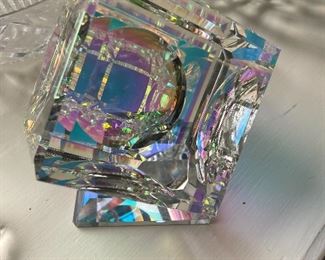 Brilliant Faceted Crystal Cube on Irradiances Base