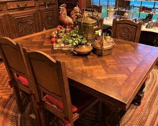Antique table and chairs