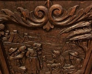 Carvings depict everyday events of European life