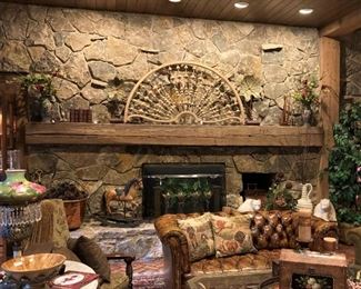 Just pause and appreciate this massive fireplace and mantel beam.