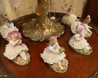 Vintage  Sitzendorf Dresden lace figurines from Germany