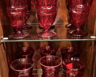 Red stemware